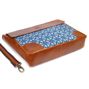 Genuine Leather Crossbody Bag Patterned Flap Shoulder <b>Laptop</b> BagLarge Capacity Lightweight Handbag for Travel Daily Use - Product Image 4