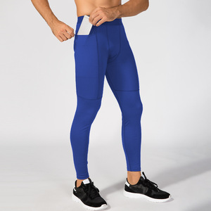 Pantalon de sport pour homme avec poche zippée, PRO, course à pied, entraînement, évacuation de la transpiration, séchage rapide, leggings ajustés à haute élasticité - Product Image 2