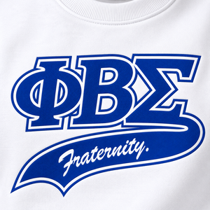 1. Phi Beta Sigma <b>White</b> <b>Men</b> Crewneck <b>Sweatshirt</b> Greek Letter Fraternity Pullover Long Sleeve Fleece Casual Brotherhood College - Product Image 6