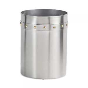 Hammered Stainless Steel Step Trash Can with <b>Lid</b> Silver Metal Pedal Waste <b>Bin</b> Office Bathroom Kitchen Garbage Bucket Dustbin - Product Image 2