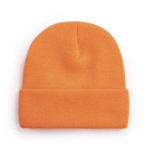 Orange Solid Color Beanie <b>Hat</b> 100% Acrylic Winter Outdoor Unisex Casual <b>Knit</b> <b>Hat</b> for Adults 58-60CM - Product Image 1