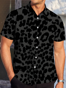 Camisetas para Hombre en Negro, Gris, Caqui y Beige, Corte Holgado, Manga Corta, Textura Acanalada, Casual, Cómodas para Uso Diario, Camisetas Masculinas al por Mayor - Product Image 5