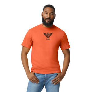 <b>Mens</b> <b>Orange</b> Cotton Crew Neck T <b>Shirt</b> Short Sleeve Regular Fit Soft Breathable Casual Solid Front Plain Summer Everyday Basic - Product Image 1