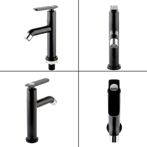Wholesale Lavabo Faucet Matte Black ABS <b>Single</b> Cold Tall Pillar Bathroom Vanity <b>Basin</b> Sink <b>Tap</b> Washbasin Faucet KSLA-13XM KSN Vi - Product Image 3