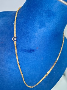 Élégante Chaîne torsadée en or massif 22 carats avec accents en forme de barillet, Collier en or jaune véritable certifié BIS, Bijou - Product Image 3