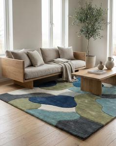 Alfombra de Lana de Lujo Hecha a Mano, Antideslizante, Abstracta, Moderna, de Forma Orgánica, para Sala de Estar, Dormitorio, Comedor, Decoración del Hogar - Product Image 6