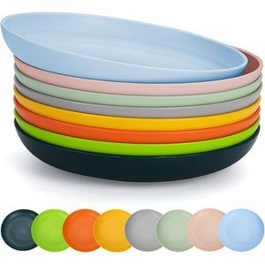 Set di Stoviglie in Plastica Berglander da 9 Pollici, 8 Colori, Ciotole Riutilizzabili Robuste e Infrangibili per Pasta e Ramen, Piatti Fondi - Product Image 1