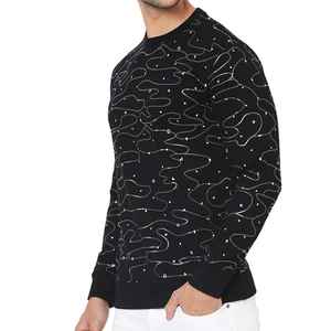 Sweat-shirt en molleton à imprimé croix gothique pour homme, col rond, tricoté en polyester, coupe classique, style hiver, écologique, respirant - Product Image 3