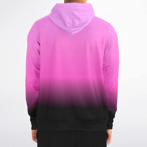 Nouveau design – Sweat-shirt à capuche zippé pour homme, dégradé rose à noir, coupe décontractée, manches classiques, en polyester tricoté, idéal pour l'automne - Product Image 4