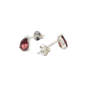 Natural Mozambique Garnet Gemstone Ear <b>Studs</b> 925 <b>Sterling</b> <b>Silver</b> Minimal <b>Studs</b> Push Back Earrings Women's Fashion Jewelry Lot - Product Image 3