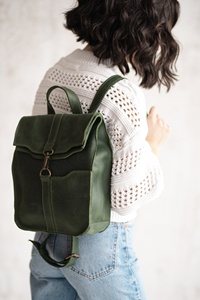 Modern Stylish Design Multifunctional Outdoor Leather <b>Backpack</b> for Women Water-resistant Wind-resistant Leather <b>Backpack</b> Bag - Product Image 2