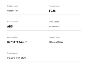 Mini Ventilador Turbo Portátil F025, Sin Aspas, Alta Velocidad, 80,000 RPM, Secador de Pelo Turbo y Soplador de Aire para Auto - Product Image 6