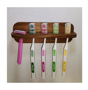 Solid Wood Handmade Wall Mounted Toothbrush Holder Rack Best Quality & Custom <b>Bathroom</b> Organizer Toothbrush Rack - Product Image 1