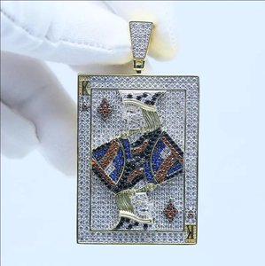 Pendentif de luxe personnalisé King Iced Out en argent sterling 925 avec diamant Moissanite, breloque à thème, unisexe, pour usage quotidien - Product Image 2