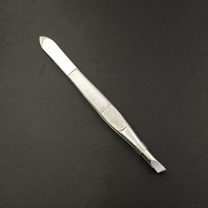 Pinza para cejas de doble uso, cepillo de acero inoxidable, pinza inclinada para pestañas, para depilación, belleza facial, pinza para cejas - Product Image 5