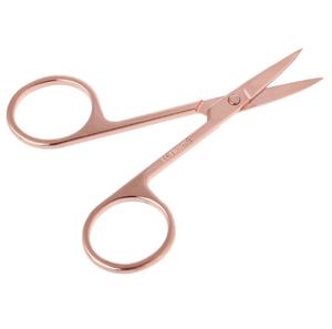 Kit chirurgical manuel en acier inoxydable avec finition or rose, ciseaux à sourcils, petites pinces courbées pour extensions de cils, outil de beauté - Product Image 6