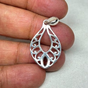 Elegant Red Garnet Marquise Pendant 925 Sterling Silver Handmade Boho Gemstone Jewelry - Product Image 4