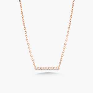 Collares de Barra Solitaire, Delicados y Minimalistas, con Diamante Redondo Cultivado en Laboratorio, 18 Pulgadas de Largo, para Uso Diario, Joyería Fina para Combinar, Oro Sólido de 14k - Product Image 5