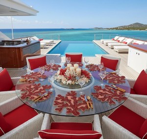 Luxury High End Handmade <b>beaded</b> <b>Placemat</b> 'The Red Coral' - Product Image 2