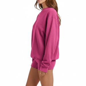 Sweat-shirt à col rond pour femme de qualité supérieure, en coton doux, pull-over, vêtements décontractés tendance - Product Image 3