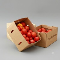 Herbruikbare Kraft golfkartonnen dozen op maat bedrukt, geprägd, mat gelamineerd, voor landbouwverpakkingen, fruit en groenten