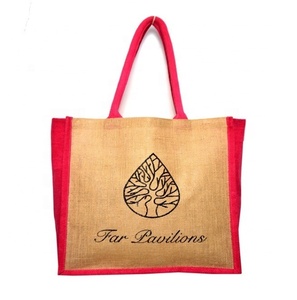 Bolsa de yute ecológica con logotipo personalizado impreso conveniente para llevar frutas y verduras al por mayor del proveedor de la India - Product Image 3