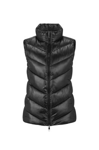 Veste d'hiver sans manches unisexe noire personnalisée avec fermeture éclair, capuche en fausse fourrure, rembourrage en coton et duvet, coupe ajustée - Product Image 6