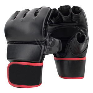 Gants de MMA en PU pour l'entraînement aux arts martiaux avec poignées, sangle de poignet réglable, compatibles avec les écrans tactiles - Product Image 1