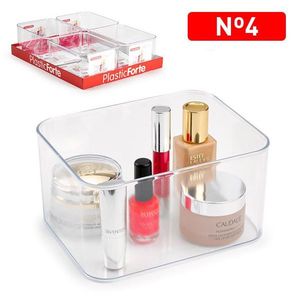 Organizer per Trucchi Plasticforte, Scatola Trasparente con Divisori per Cosmetici, 6-10L - Product Image 1