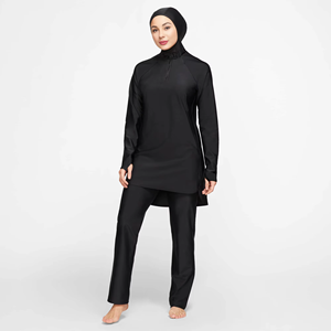 Ensemble de sport modeste pour femmes musulmanes, séchage rapide, avec fermeture éclair et poches, prix de gros - Product Image 6