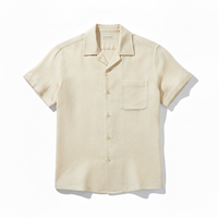 Chemise d'été décontractée pour homme en flanelle 100 % coton respirante de qualité supérieure, col en V uni, 180 g, écologique, séchage rapide, légère, anti-UV