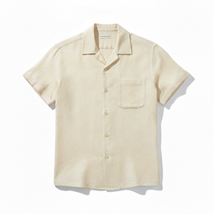 Camisa de Verano para Hombre, Cuello en V, 100% Algodón Franela, Transpirable, Premium, 180g, Ecológica, Secado Rápido, Ligera, Anti-UV, Casual - Product Image 1