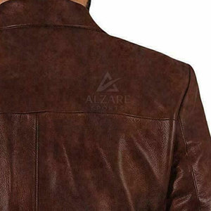 Blazer de cuero clásico en stock, nuevo, a bajo precio, con costuras duraderas y diseño atemporal para hombre. - Product Image 5