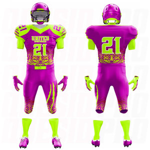 Ensemble de maillot et pantalon de football américain le plus vendu, personnalisable avec logo brodé, en polyester et élasthanne, manches courtes, léger - Product Image 1