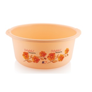 ถังพลาสติก ลายดอกไม้สวยงาม ขนาด 6-10 ลิตร ทนทาน ใช้ในครัวเรือน หลากสีสัน - Product Image 1