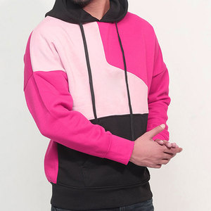 Pull à capuche en molleton à épaules tombantes avec logo frontal, mélange de coton, nouvelle collection, vente en gros - Product Image 3