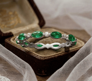 Anillo de Acero Inoxidable con Piedra de Nacimiento de Julio, Chapado en Oro de 18k, Corte Marquesa, Forma de Esmeralda, Regalo, Moda, Joyería de Nueva Llegada para Fiestas - Product Image 3