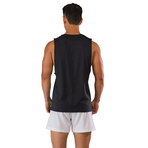 Camiseta sin mangas negra para hombre, ligera, transpirable, para gimnasio, entrenamiento muscular, fitness, chaleco de entrenamiento, OEM al por mayor - Product Image 3