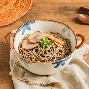 Pot à nouilles contemporain personnalisé, bol en céramique, passe au micro-ondes, style vintage, luxe léger, rétro, pour salade de légumes et de fruits, par UO - Product Image 5