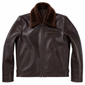 Men <b>Leather</b> Canvas Winter <b>Jacket</b> Classic Biker Style Zip Front Casual Outerwear Stand Collar <b>Long</b> Sleeve Slim Fit Fashion - Product Image 3