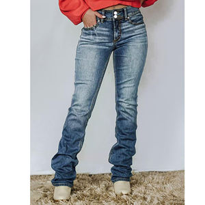 Pantalones de Verano de Pana Elástica y Transpirable con Cintura Elástica para Mujer, Jeans de Alta Calidad, Estilo Casual Holgado Personalizado - Product Image 5