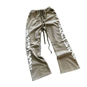 Custom Distressed Embroidery Applique Patch Zip-Up Terry Thermal Street Style 100% Cotton Autumn Hoodies Sweatpants Sets for <b>Men</b> - Product Image 5