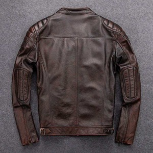 Design Your Own Coated Stand Collar Vintage Hooded <b>Leather</b> <b>Jackets</b> High Quality Men's <b>Long</b> Sleeve Varsity <b>Jacket</b> in Best Price - Product Image 3