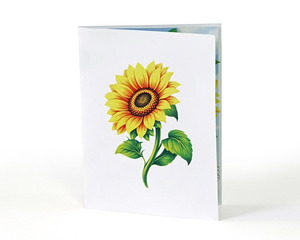 การ์ดอวยพรแบบป๊อปอัพลายดอกทานตะวันสุดหรู ทำด้วยกระดาษแฮนด์เมด - Product Image 4