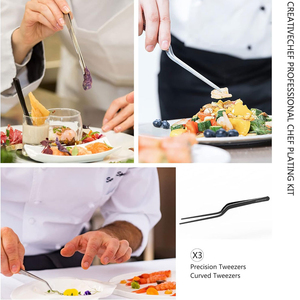 Kit d'outils de plats de présentation professionnels en acier inoxydable 8 pièces, revêtement titane doré, outils culinaires de précision, compatibles lave-vaisselle - Product Image 3