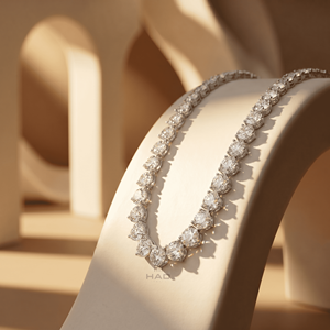 Lab Grown Diamond Round Cut Tennis <b>Necklace</b> White Gold <b>Statement</b> <b>Necklace</b> Luxury Bridal Wedding Anniversary Gift Jewelry - Product Image 2