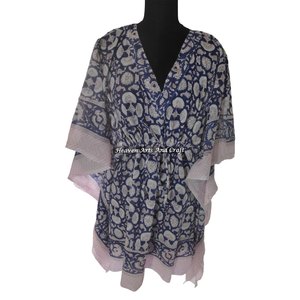Manufacturer OEM ODM Cotton Printed Elegant Short Kaftan Dress Factory 100% Organic Wear Designer Block Printed Kaftan Handmade - Product Image 5