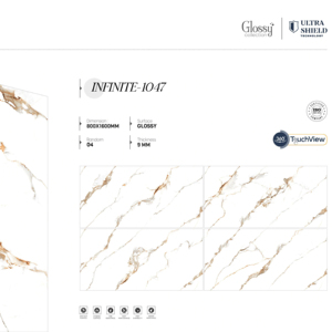 Carreaux de porcelaine brillants de luxe haute résistance, dimensions 800x1600, 1200x1800, 750x1500 mm, carreaux premium pour usage résidentiel et commercial - Product Image 1