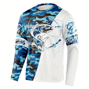 Chemises de pêche personnalisées par sublimation, chemise de pêche en haute mer conçue pour les performances en haute mer, manches longues, protection UV Performa - Product Image 1