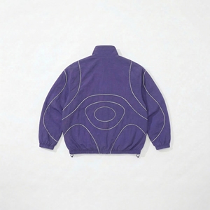 Conjunto Deportivo Premium con Ribete Reflectante Morado |   Cortavientos Unisex |   Fabricante OEM de Ropa Deportiva Ligera Resistente al Agua - Product Image 4